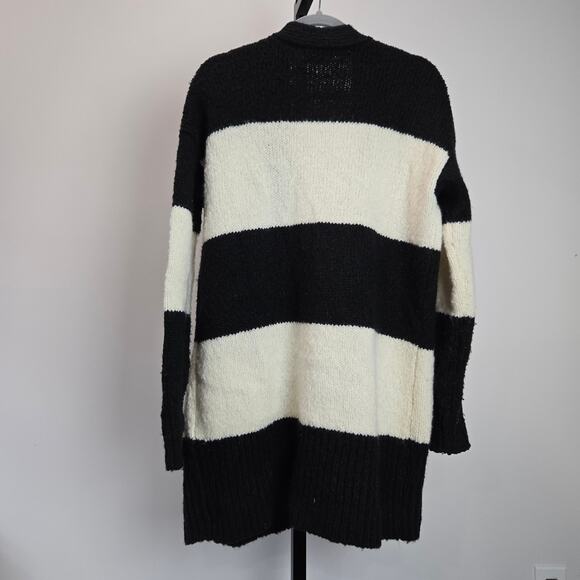 N:Philanthropy Long Cardigan Sweater Mohair Wool Black White Stripe XS Small - Picture 6 of 8